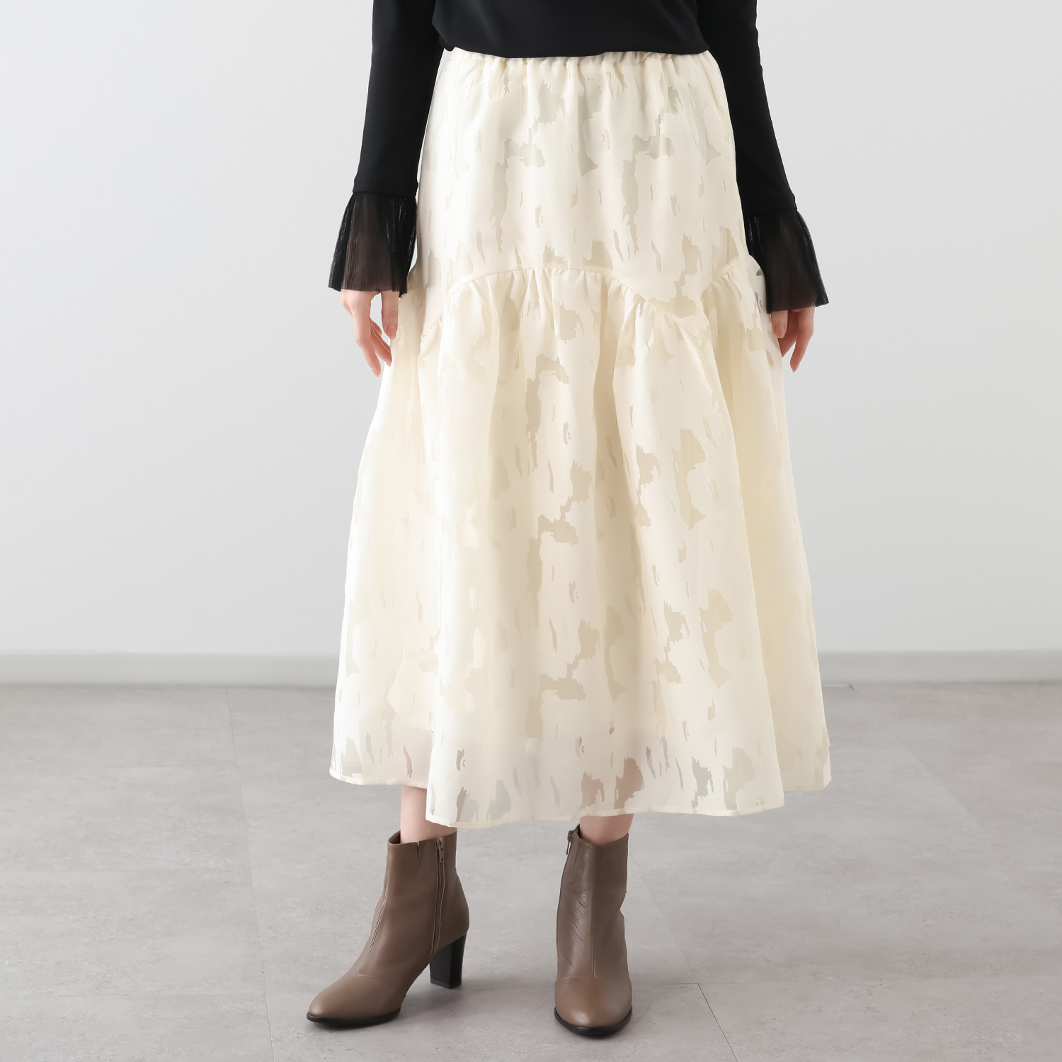 フーア シアーオパール イレギュラー切替 ギャザースカート