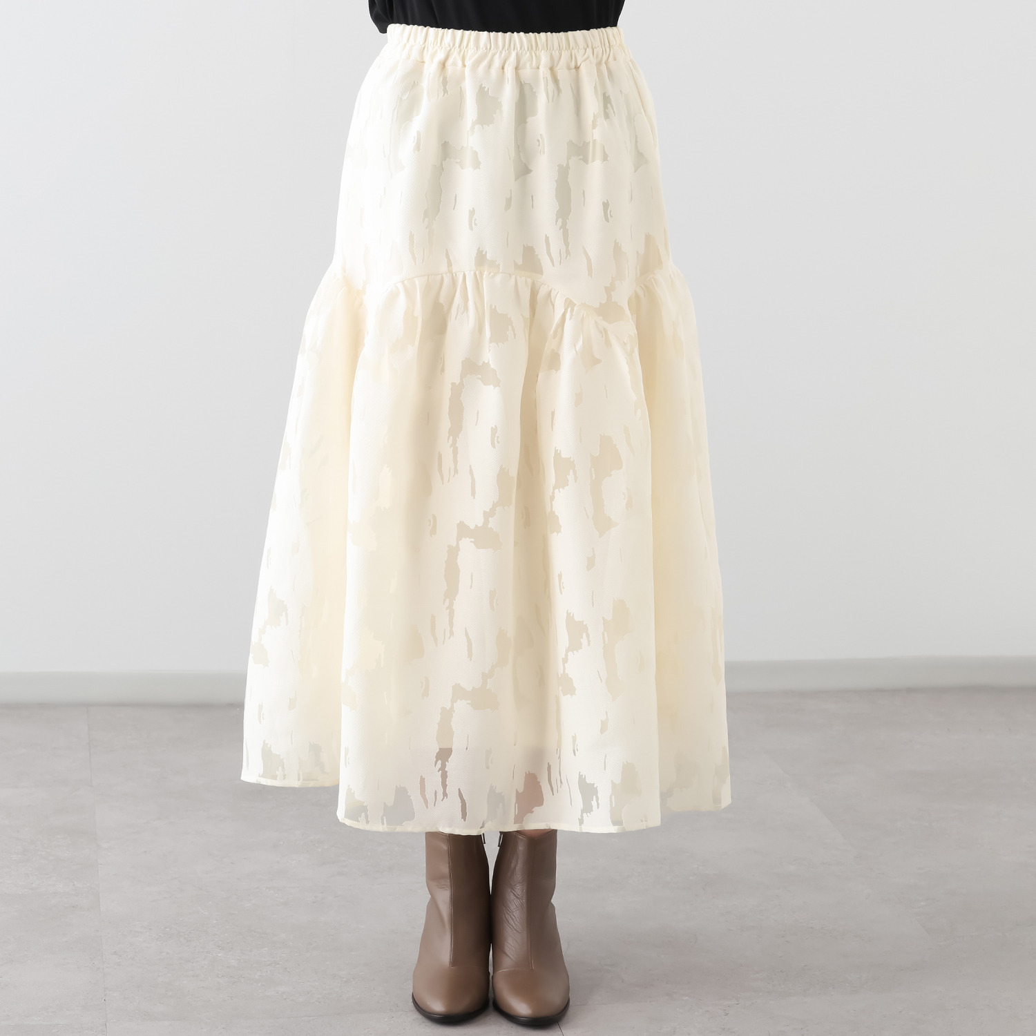 フーア シアーオパール イレギュラー切替 ギャザースカート