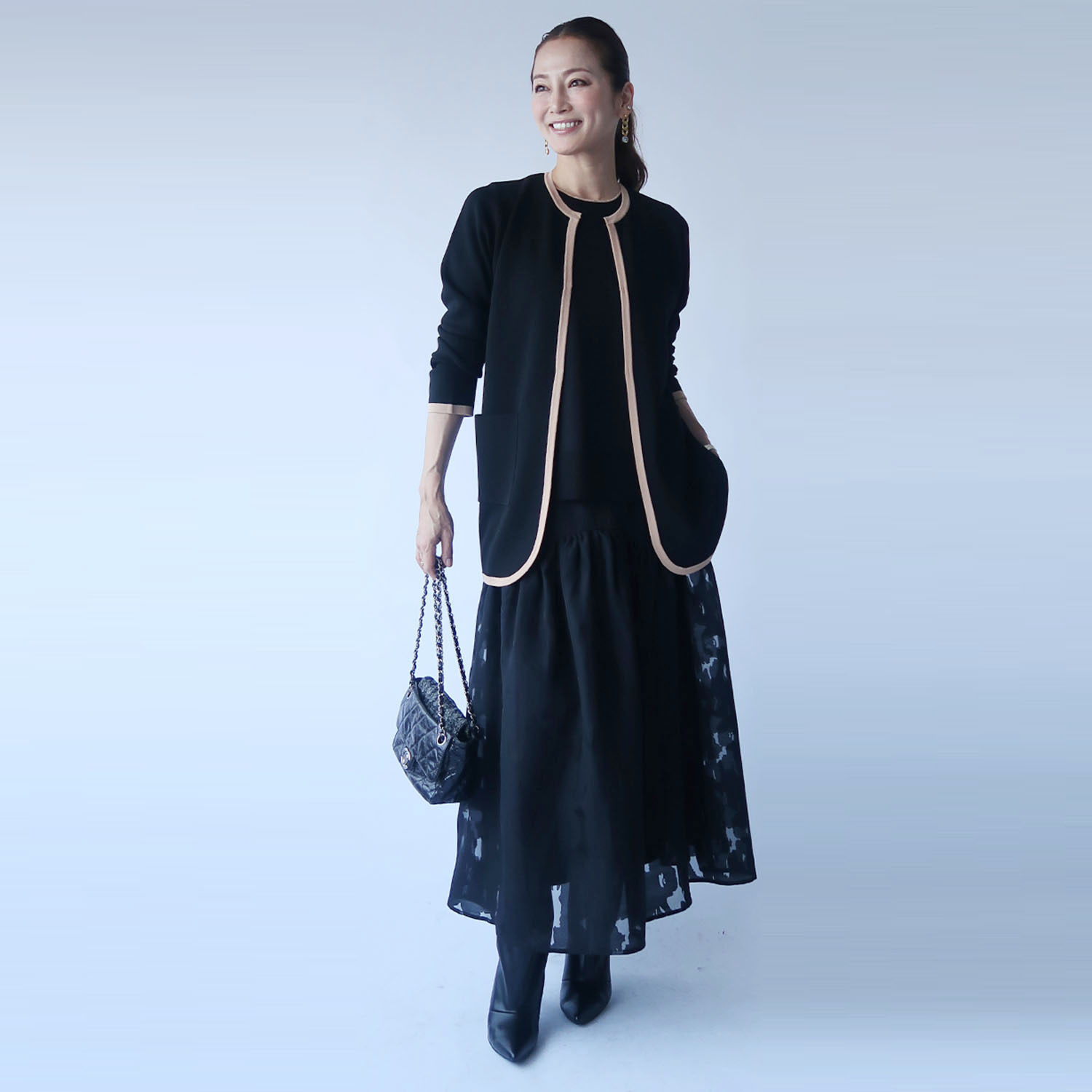 フーア シアーオパール イレギュラー切替 ギャザースカート