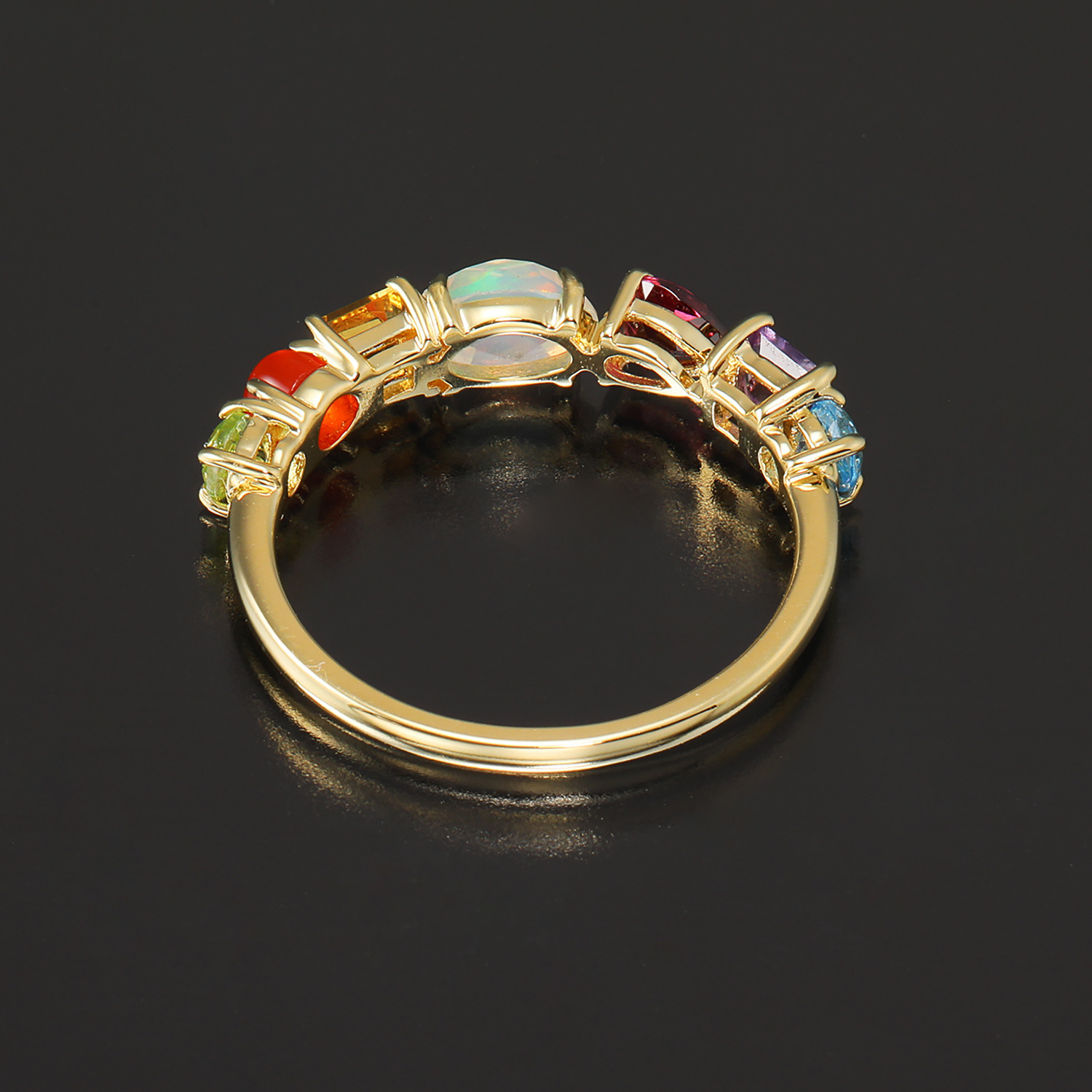 カレイドスコピオ １８Ｋ セブンカラージェム リング