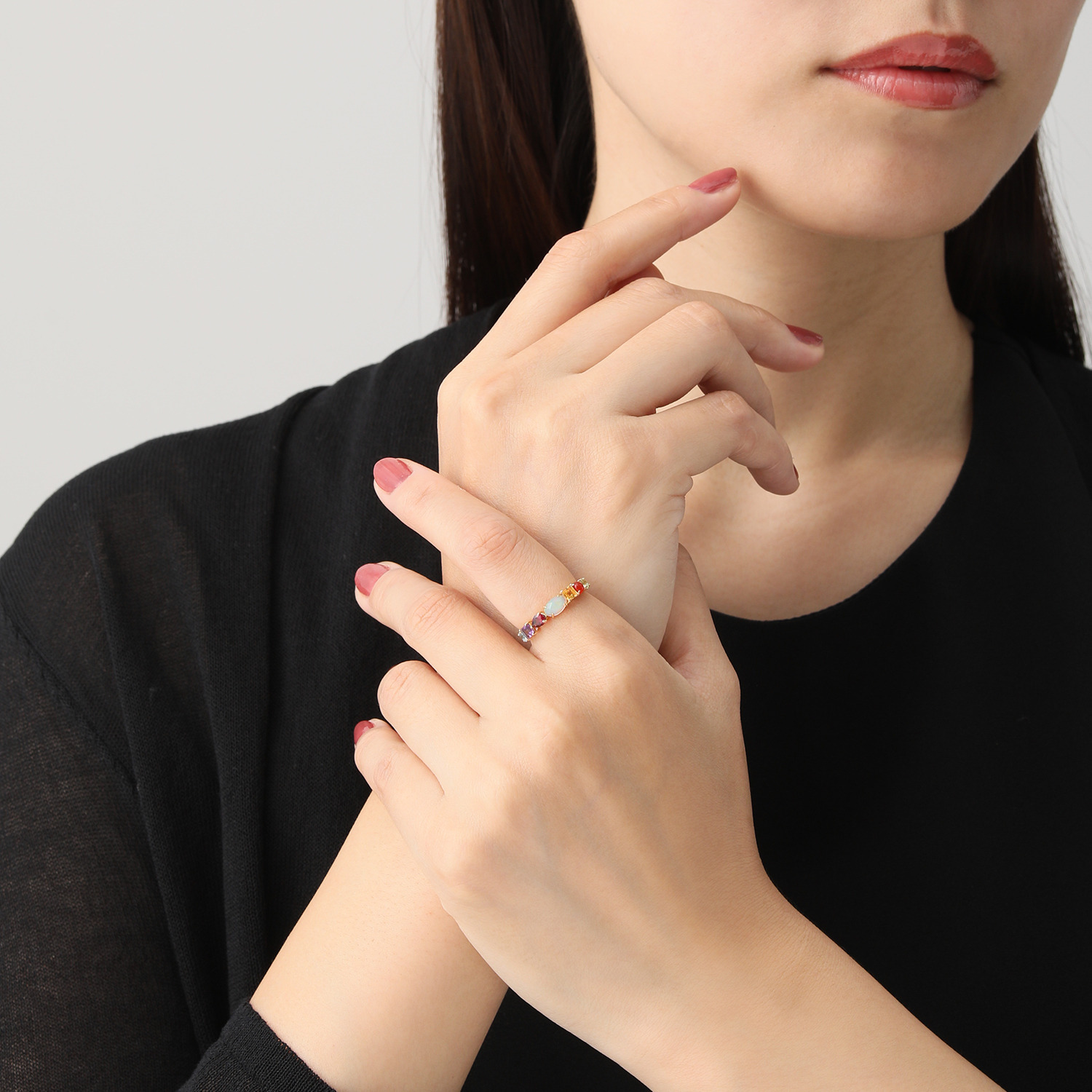 カレイドスコピオ １８Ｋ セブンカラージェム リング