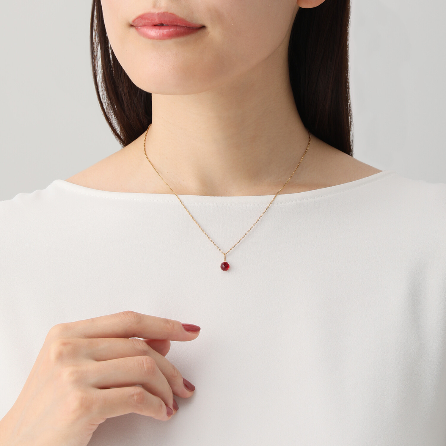 カレイドスコピオ １８Ｋ １カラットＵＰ ルビー ステンレスチェーン ペンダント