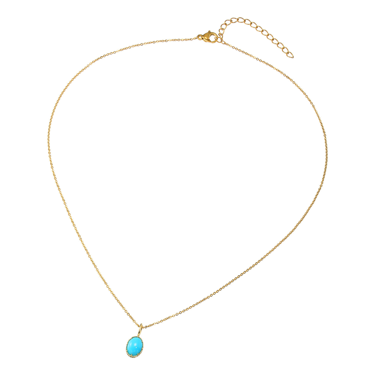 カレイドスコピオ １８Ｋ アリゾナ産ターコイズ ステンレスチェーン ペンダント