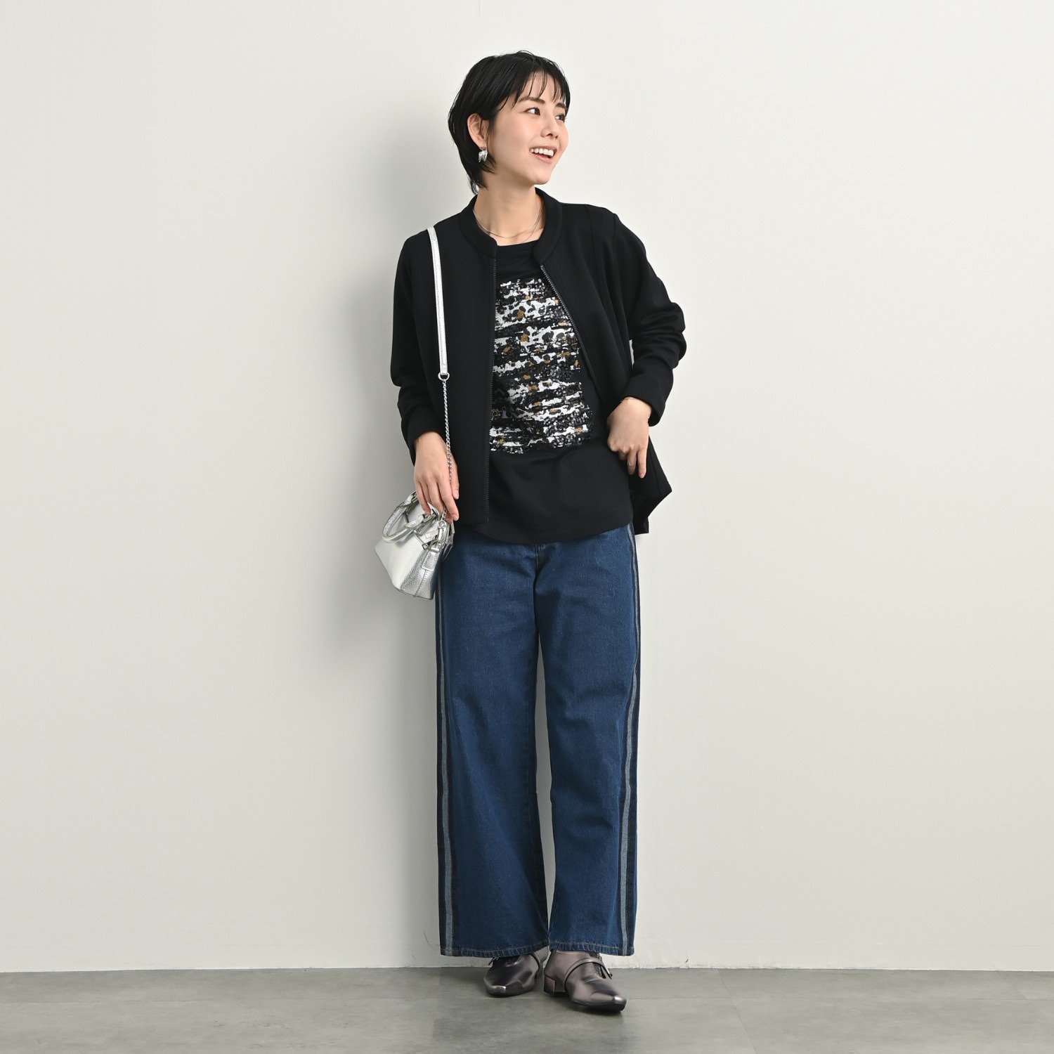 ゼラールスポーツ 新鮮シルエット！ ファインループジャージー ラウンドフォルム ライダースジャケット