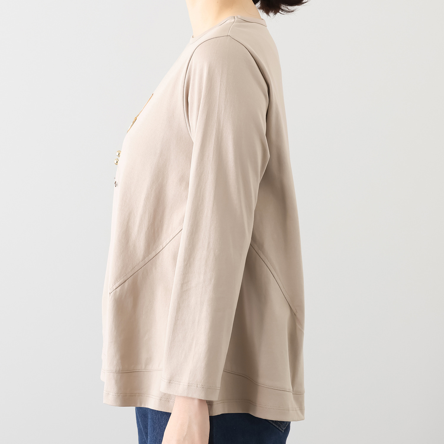 ゼラールスポーツ コットン１００％ 刺しゅうモティーフ ロングスリーブ プルオーバー