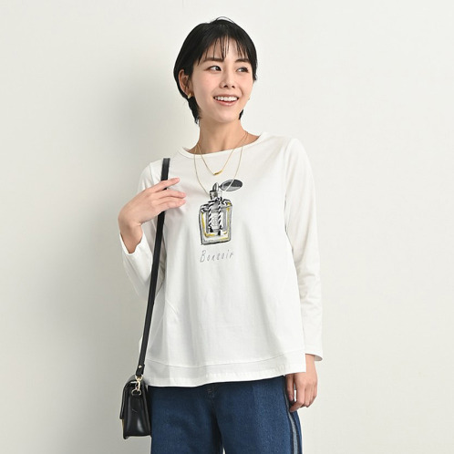 ゼラールスポーツ コットン１００％ 刺しゅうモティーフ ロングスリーブ プルオーバー