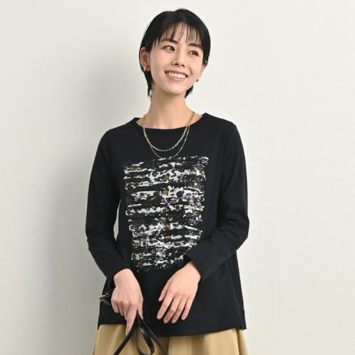 ゼラールスポーツ コットン１００％ 刺しゅうモティーフ ロングスリーブ プルオーバー