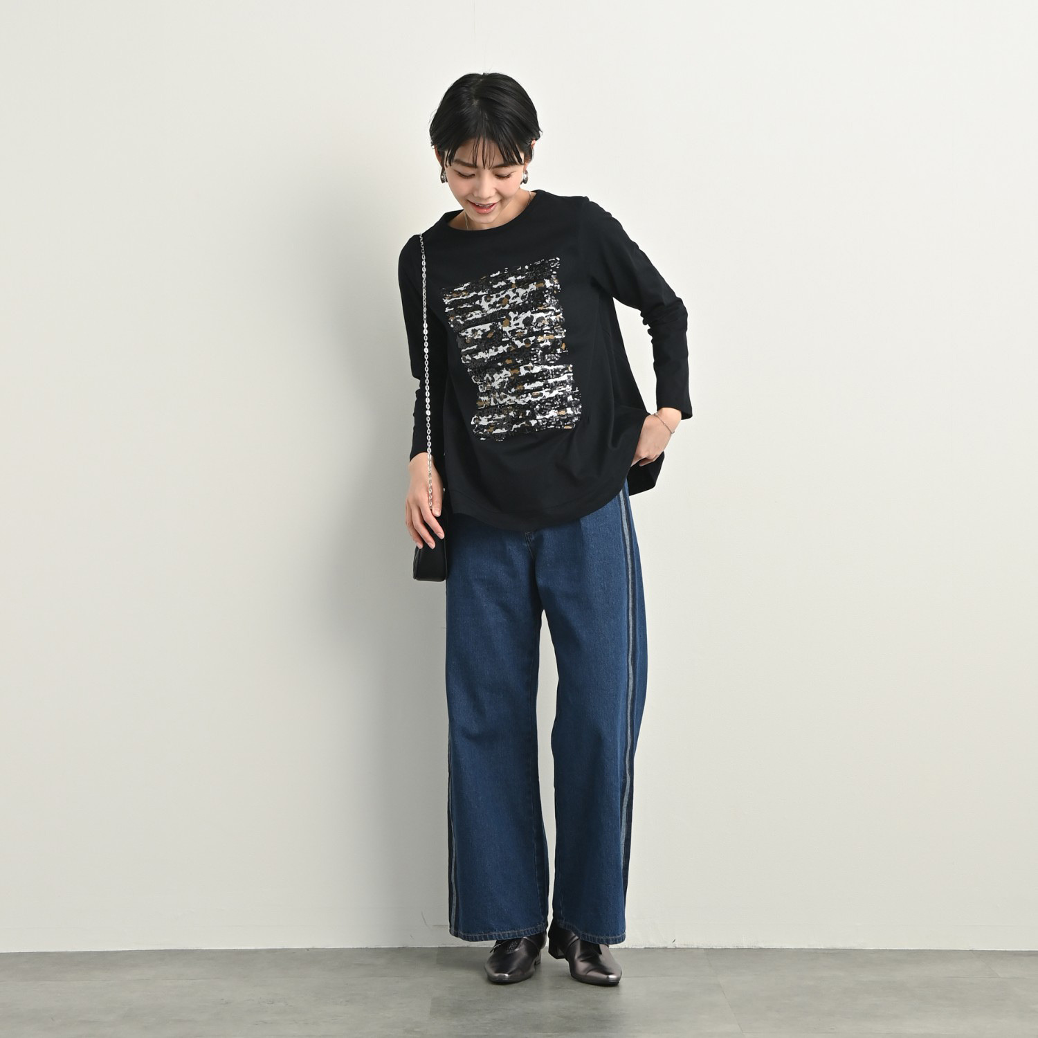 ゼラールスポーツ コットン１００％ 刺しゅうモティーフ ロングスリーブ プルオーバー