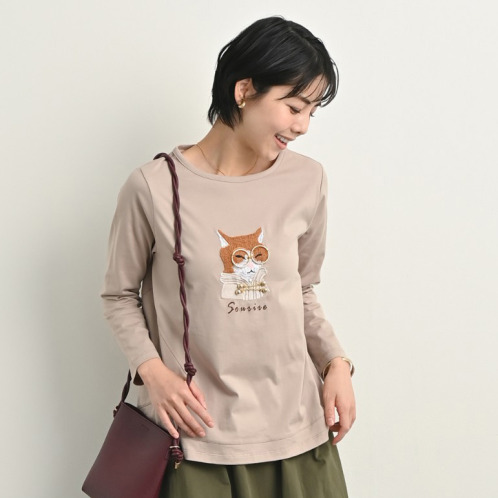 ゼラールスポーツ コットン１００％ 刺しゅうモティーフ ロングスリーブ プルオーバー