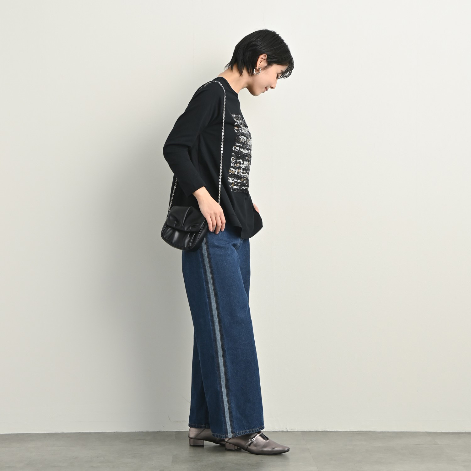 ゼラールスポーツ ブラストラインアクセント ストレートシルエット デニムパンツ