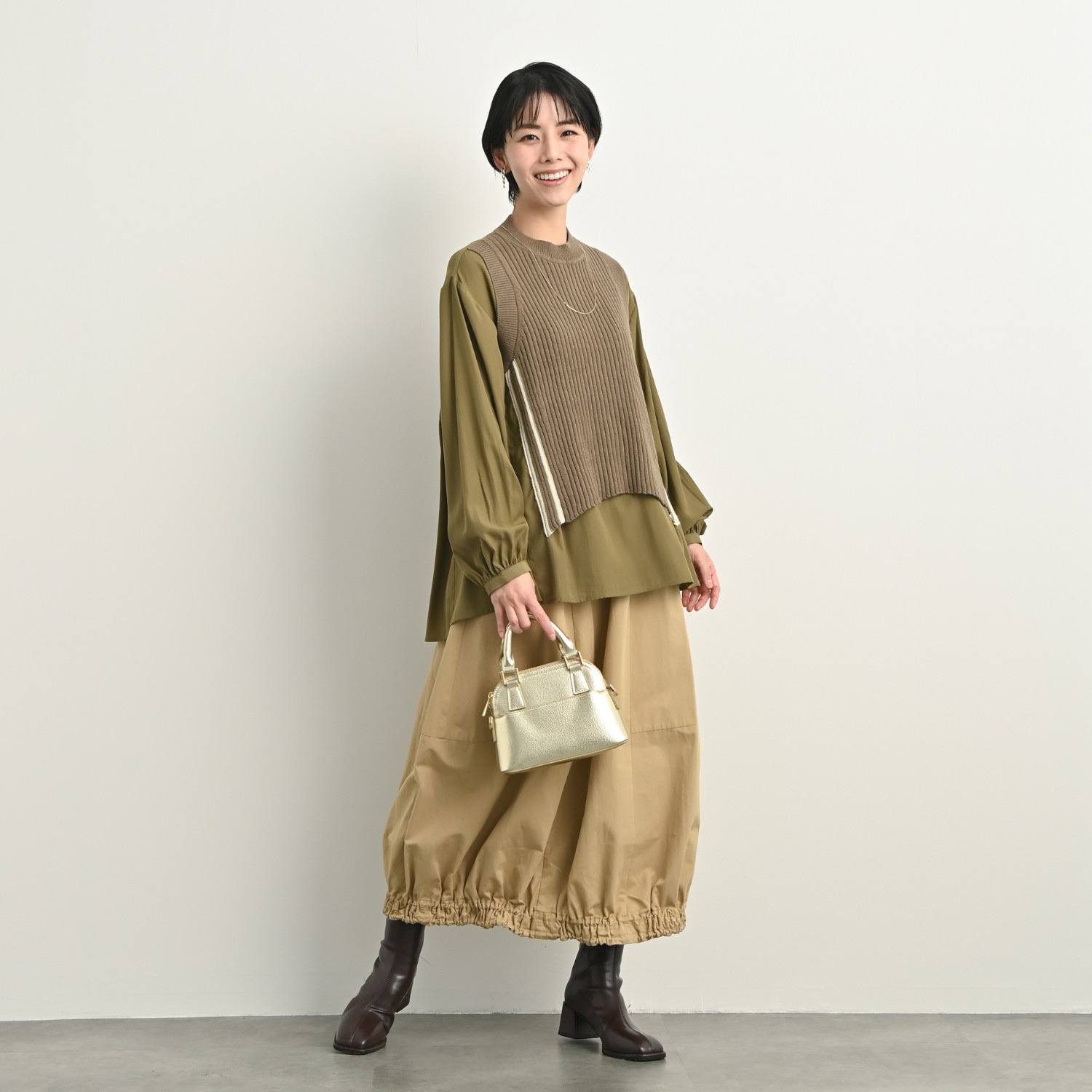 ゼラールスポーツ ハンサムツイル パネル切替 バルーンスカート