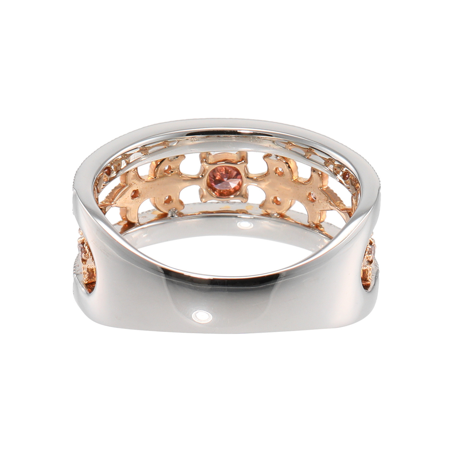 ラビオス プラチナ９００＆ １８Ｋローズゴールド アーガイル産 ファンシーディープ ピンクダイヤモンド ステートメントリング ＜鑑定書付＞