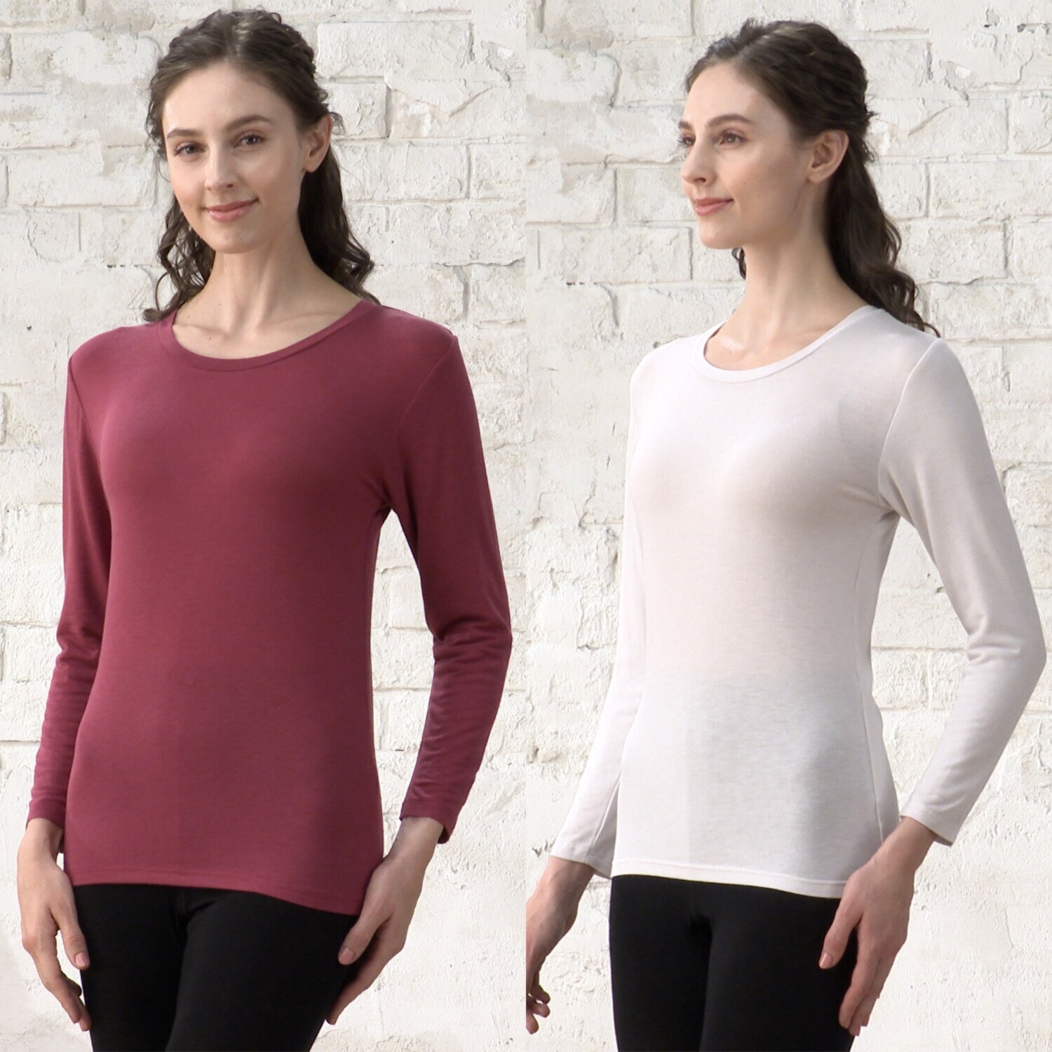 ジュエル 至福の柔らかさ ヒアルロン酸加工　Ｗ重ね 九分袖インナー２枚組