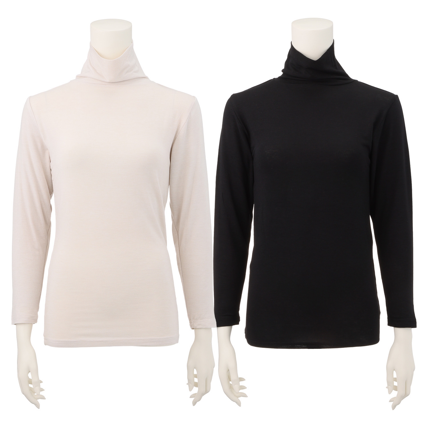 ジュエル 至福の柔らかさ ヒアルロン酸加工　Ｗ重ね タートルネック２枚組