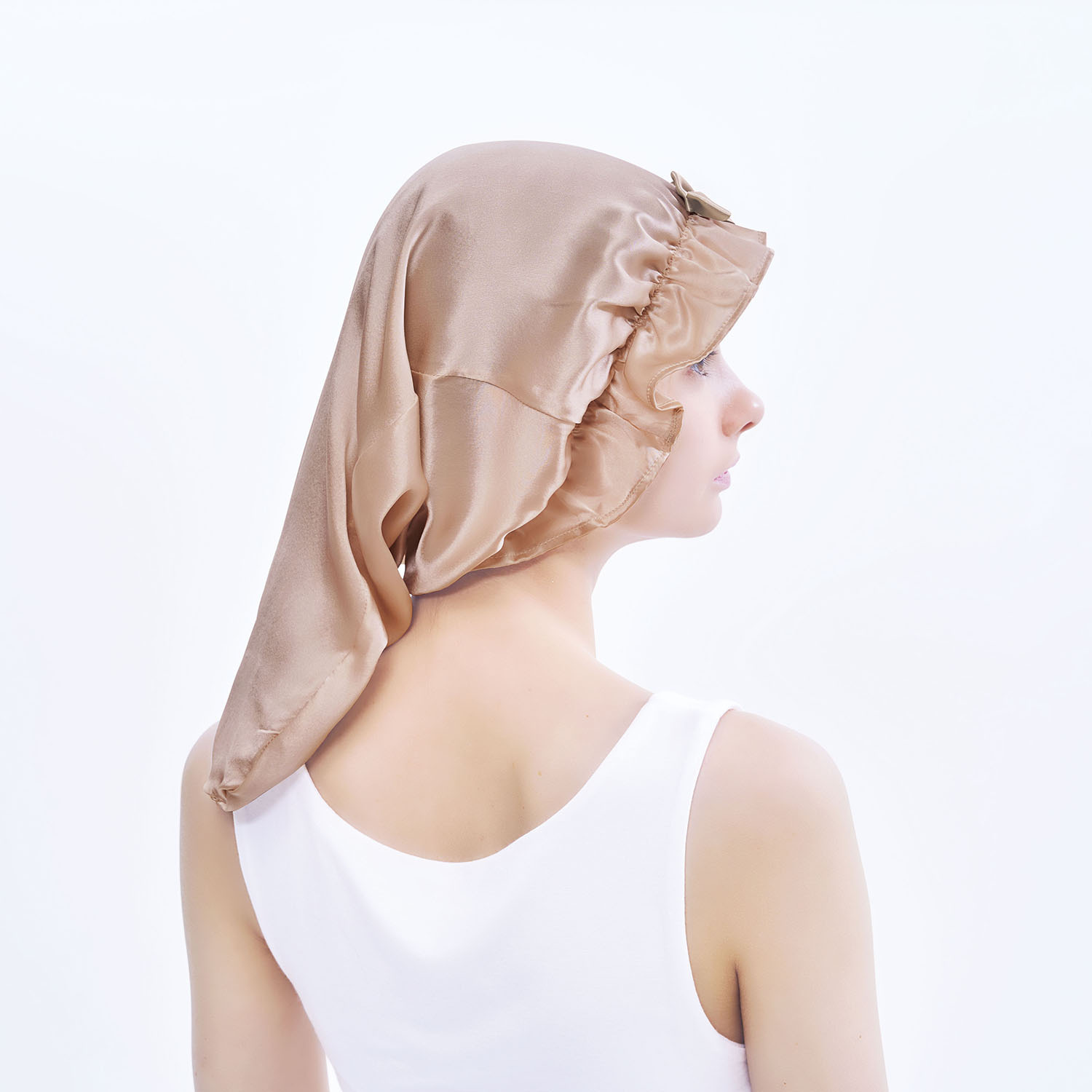 シルク１００％で 髪をやさしく守る シルクシャイニー ナイトキャップ ｆｏｒロング