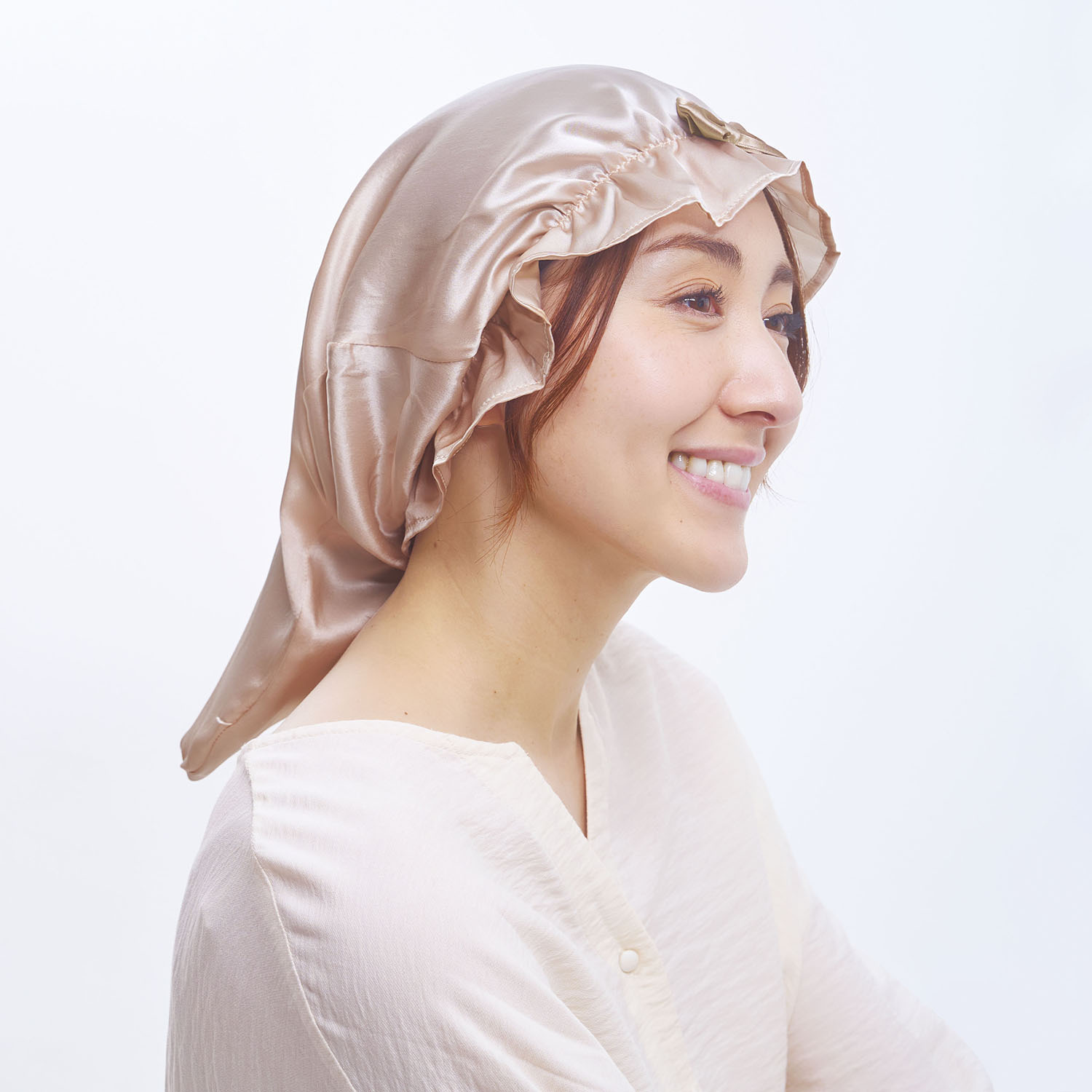 シルク１００％で 髪をやさしく守る シルクシャイニー ナイトキャップ ｆｏｒロング
