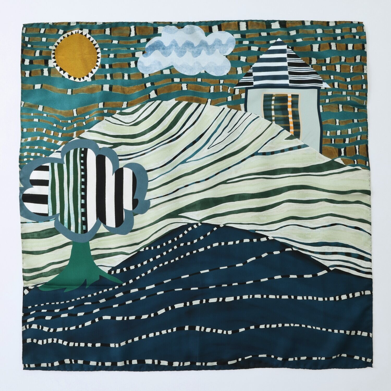 バルビエリ イタリア製 シルク１００％スカーフ