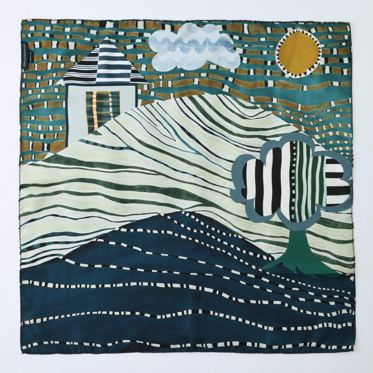 バルビエリ イタリア製 シルク１００％スカーフ