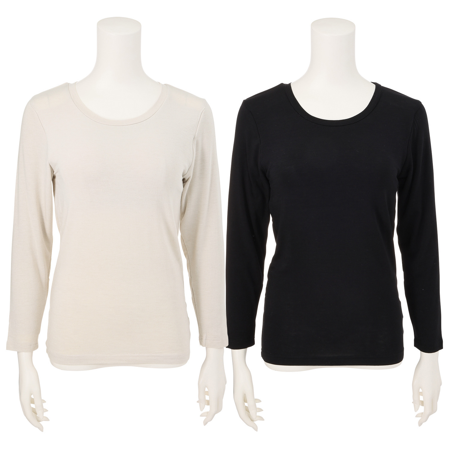 ジュエル 至福の柔らかさ ヒアルロン酸加工　Ｗ重ね カップ付九分袖２枚組