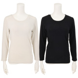 ジュエル 至福の柔らかさ ヒアルロン酸加工　Ｗ重ね カップ付九分袖２枚組