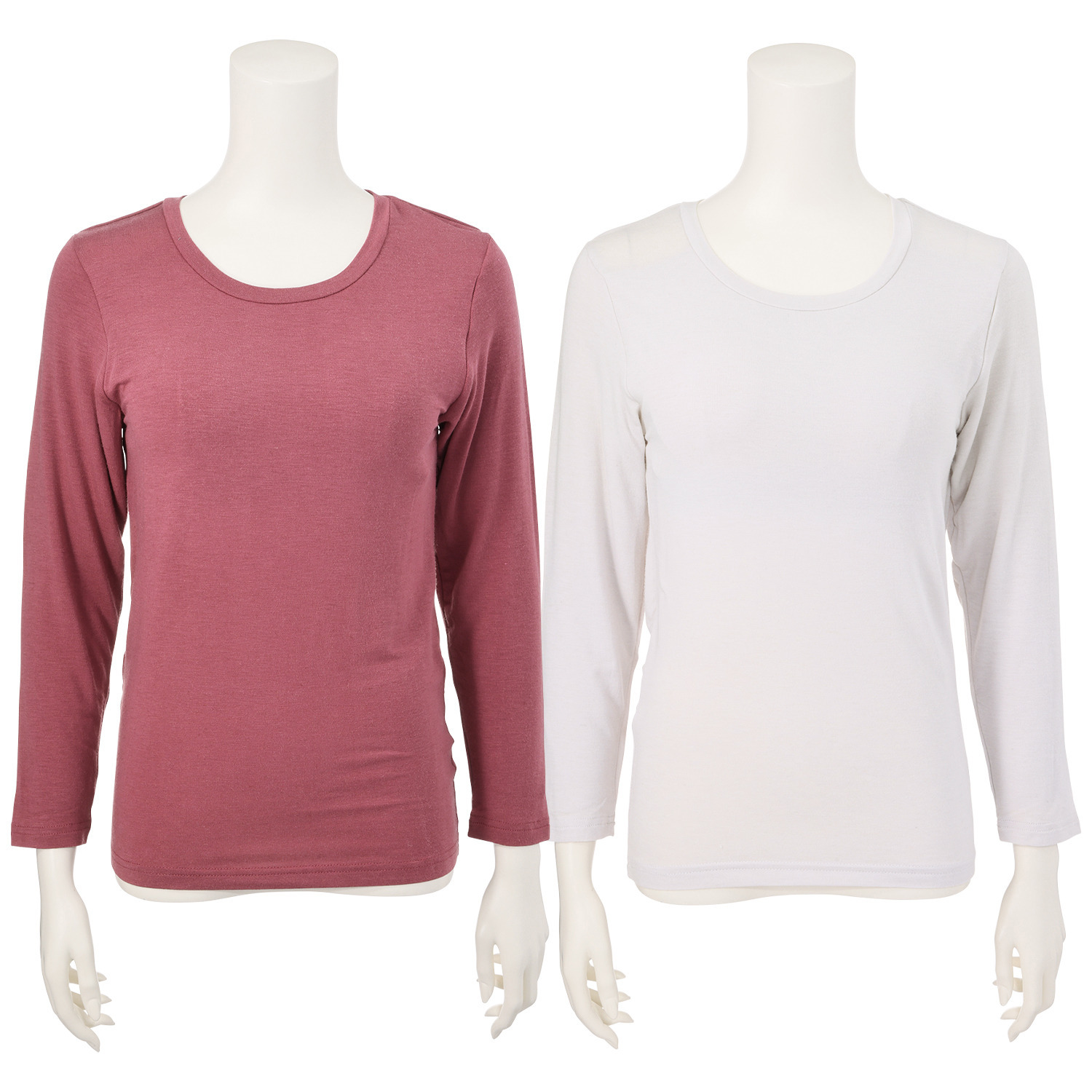 ジュエル 至福の柔らかさ ヒアルロン酸加工　Ｗ重ね カップ付九分袖２枚組