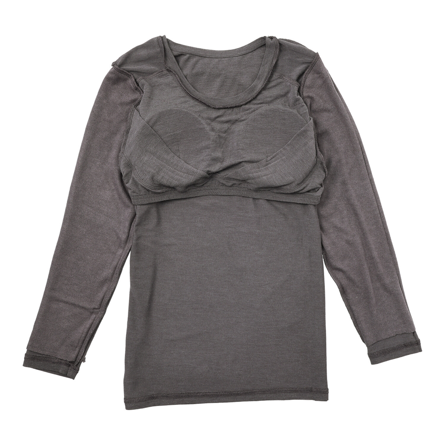 ジュエル 至福の柔らかさ ヒアルロン酸加工　Ｗ重ね カップ付九分袖２枚組