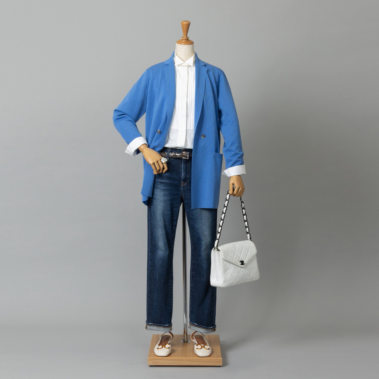 アズイズ　ビーマイセルフ バイ　ネイチャーズ ウールシルク ミラノリブ ライトジャケット