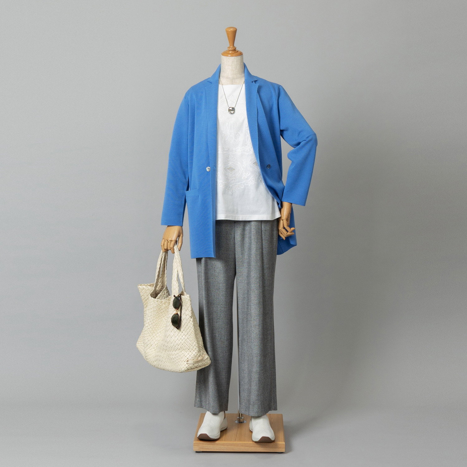 アズイズ　ビーマイセルフ バイ　ネイチャーズ ウールシルク ミラノリブ ライトジャケット