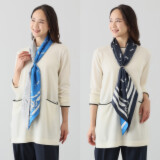 アズイズ　ビーマイセルフ バイ　ネイチャーズ シルク１００％ リバーシブル剣先スカーフ