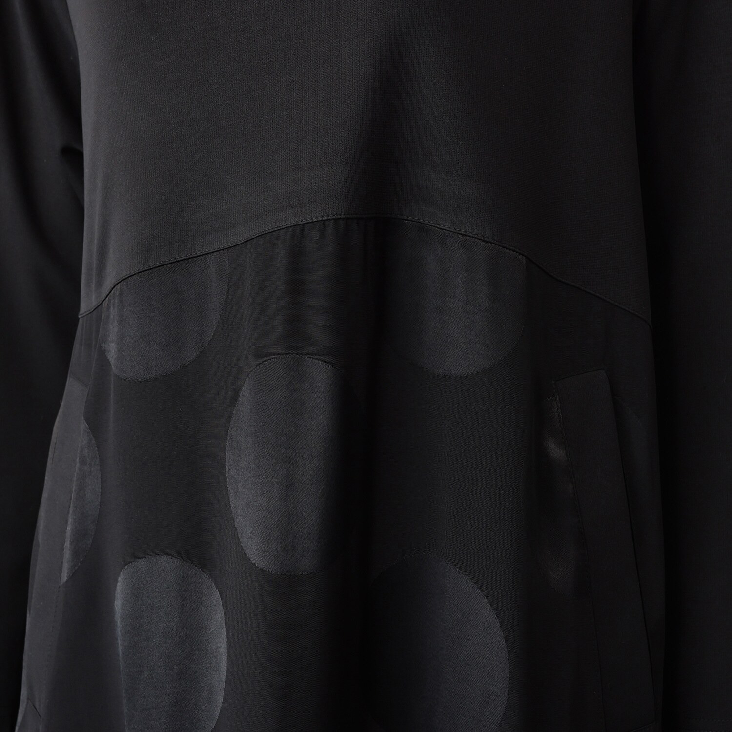 ベルポニー 異素材切替 Ａラインシルエット ボトルネック デザインワンピース