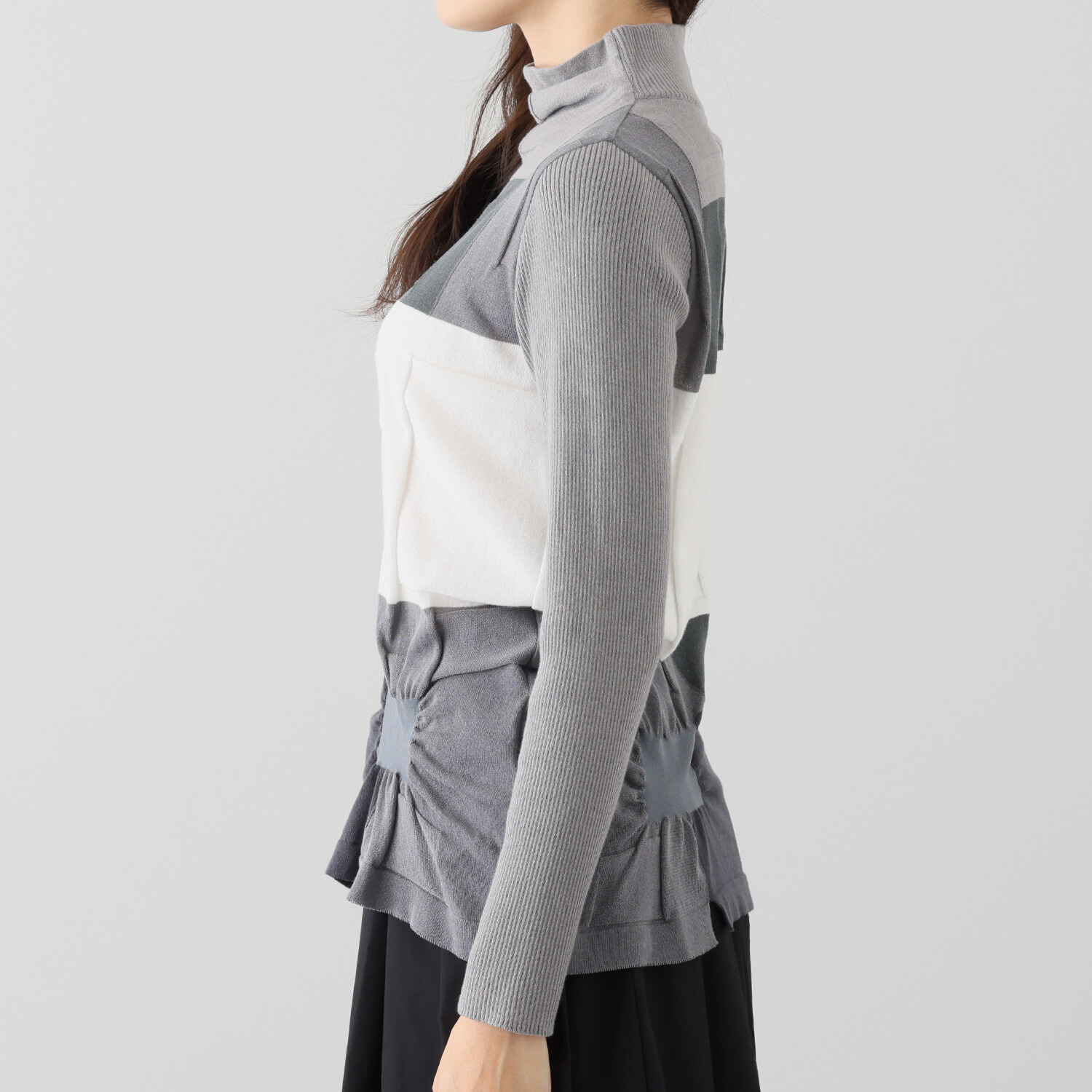 ヨシヨシ インターシャ編 配色ブロック切替 デザインプルオーバー