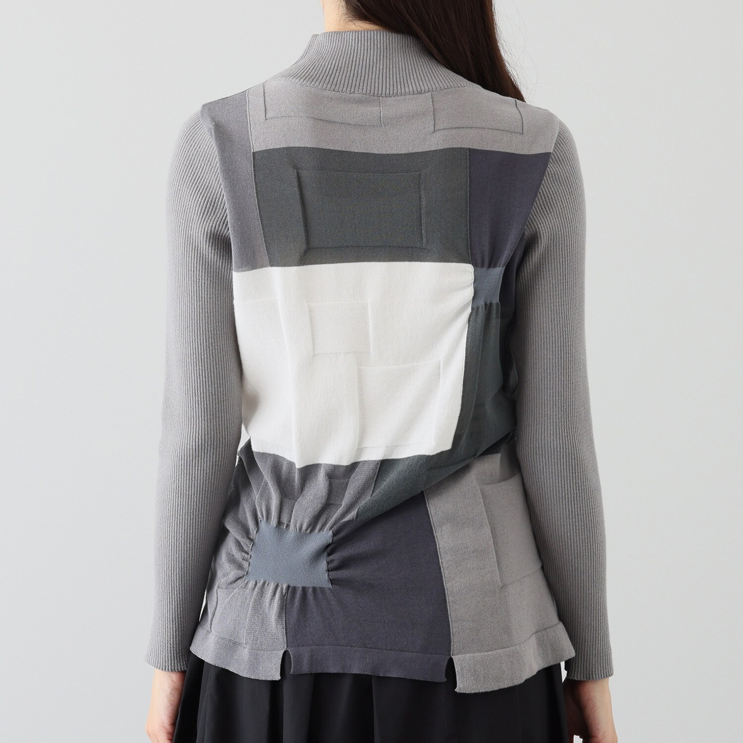 ヨシヨシ インターシャ編 配色ブロック切替 デザインプルオーバー