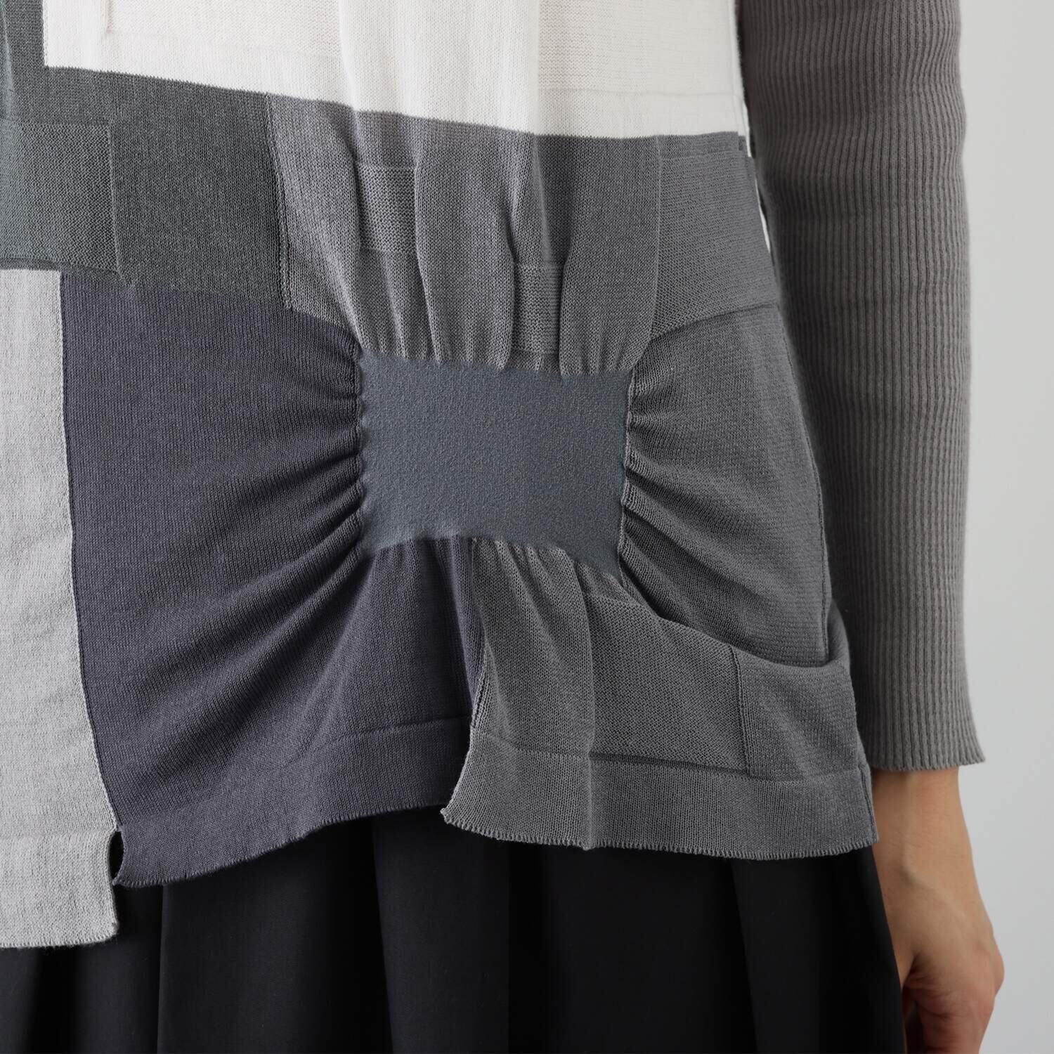 ヨシヨシ インターシャ編 配色ブロック切替 デザインプルオーバー