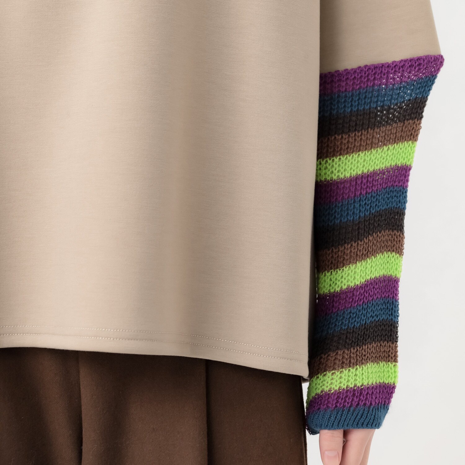 ダジュール 袖ボーダー切替 プルオーバー