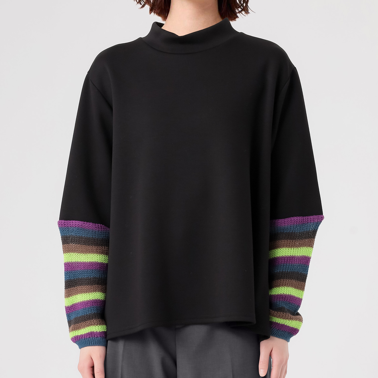 ダジュール 袖ボーダー切替 プルオーバー