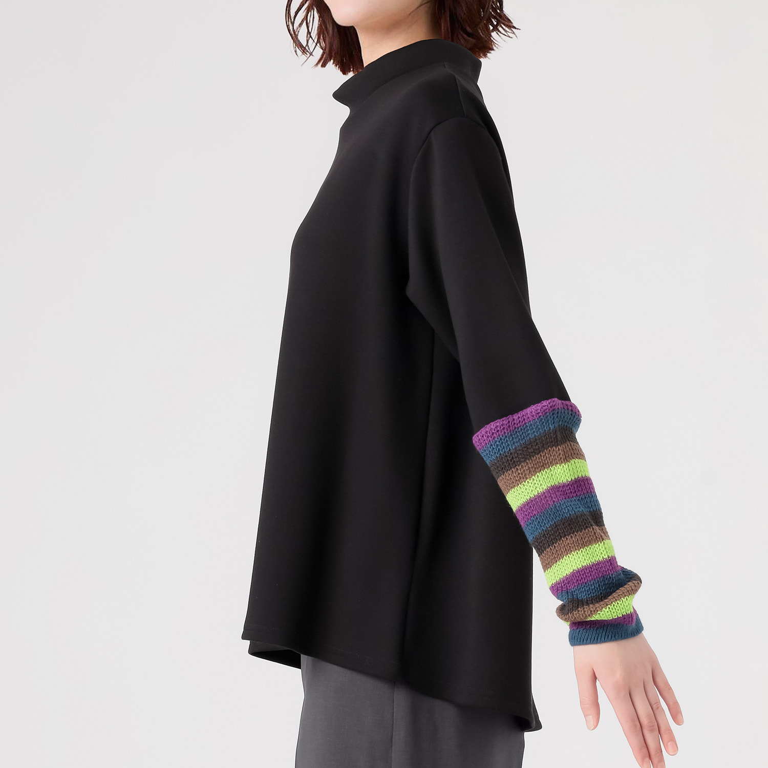 ダジュール 袖ボーダー切替 プルオーバー