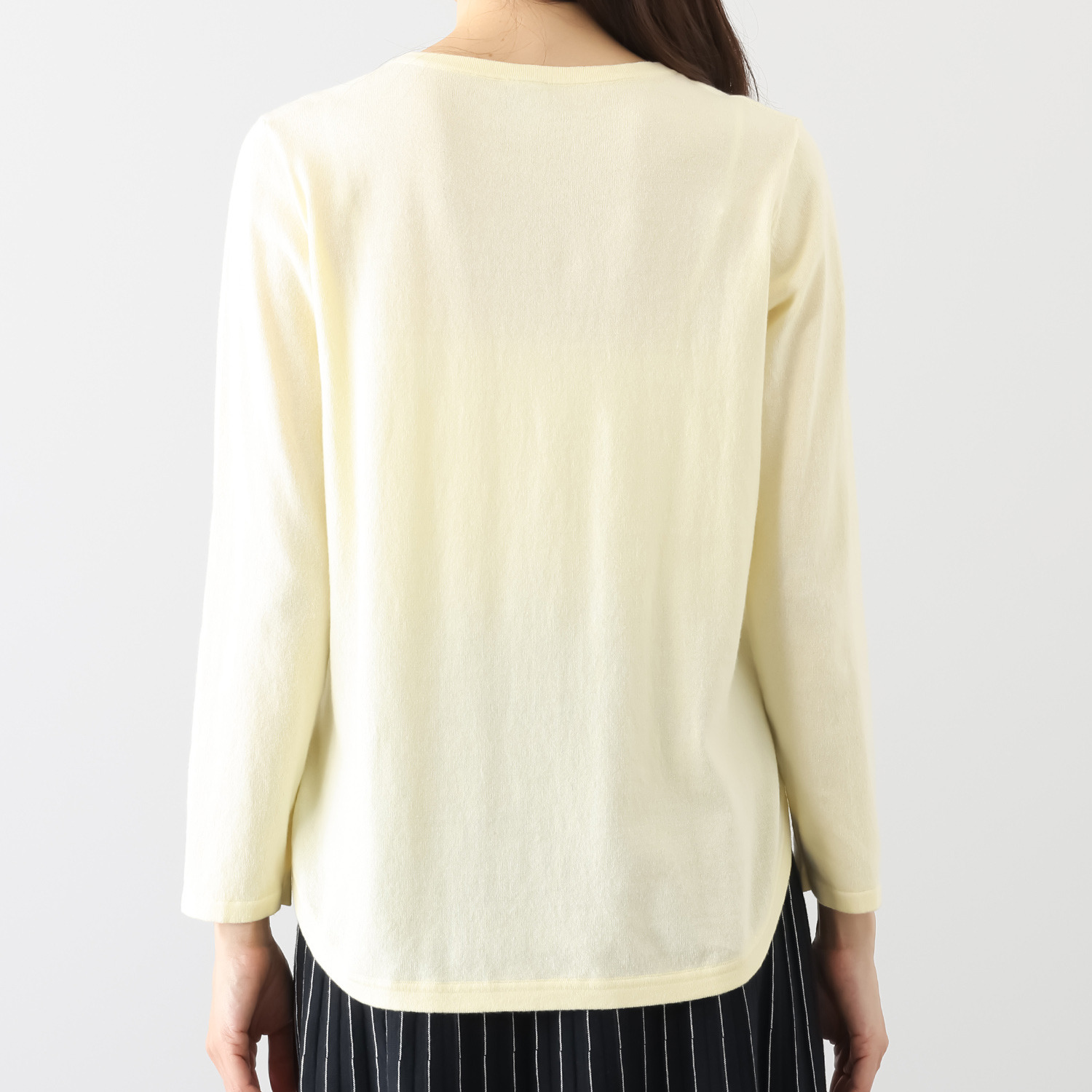 スピンブルー イタリアＭＴＢ社製 エーゲ海コットン シャツテイル ニットプルオーバー