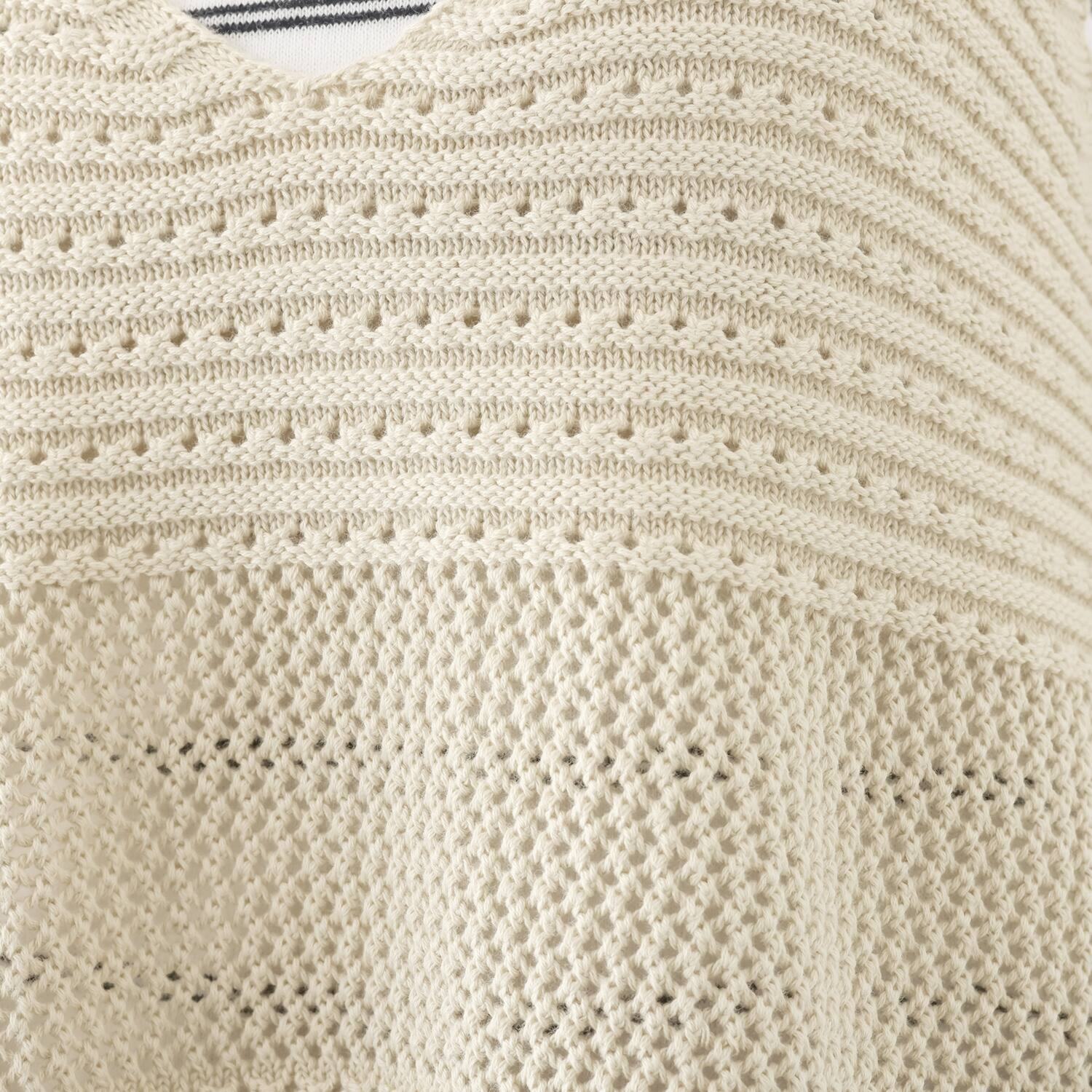 スピンブルー イタリアＭＴＢ社製 エーゲ海コットン 透かし編地変化 ニットキャミソールジレ 