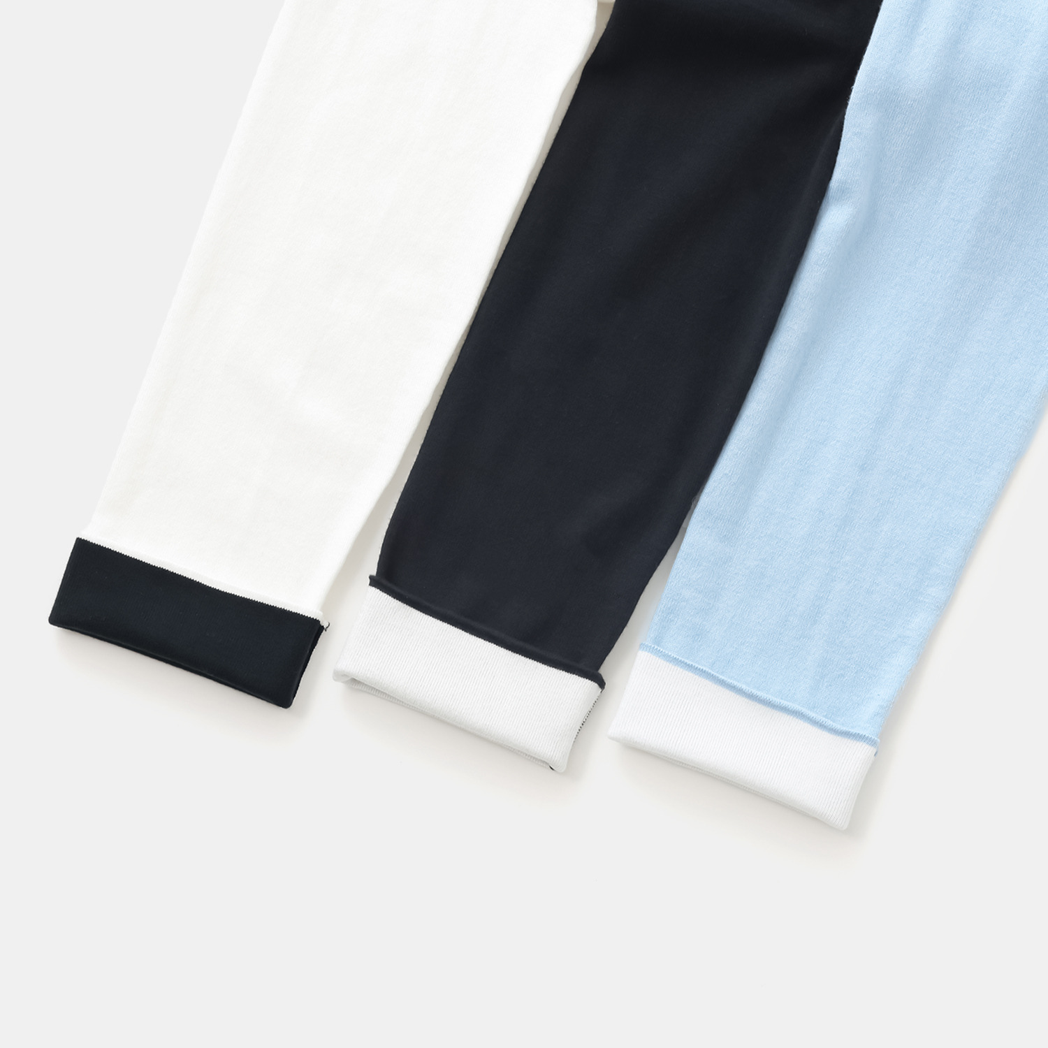 スピンブルー イタリアＭＴＢ社製 エーゲ海コットン混 キーネック配色アクセント ニットプルオーバー