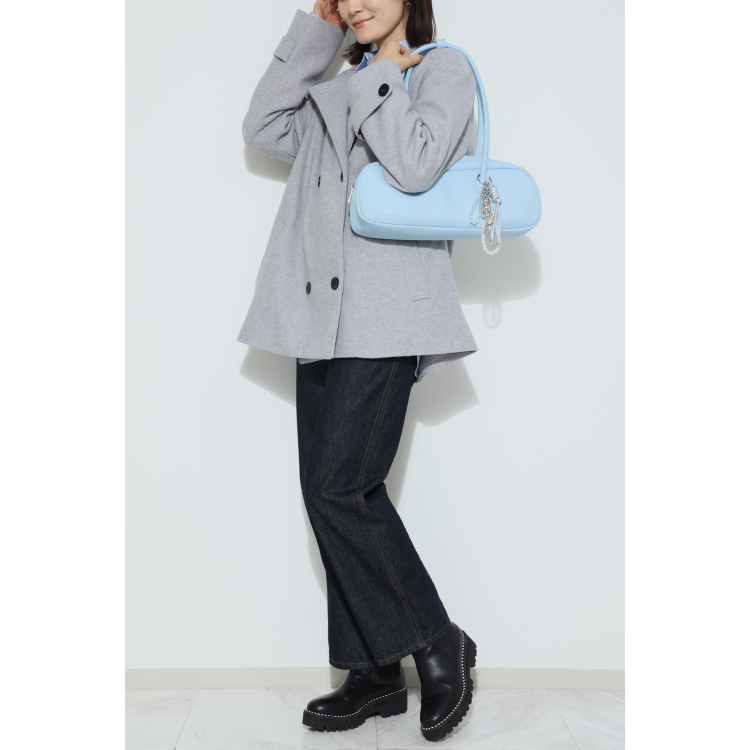 トーチ チャーム付 インディゴバッグ