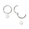 カリーナ・ペルラ ステンレス 淡水パール チャーム付 フープイヤリング／ピアス