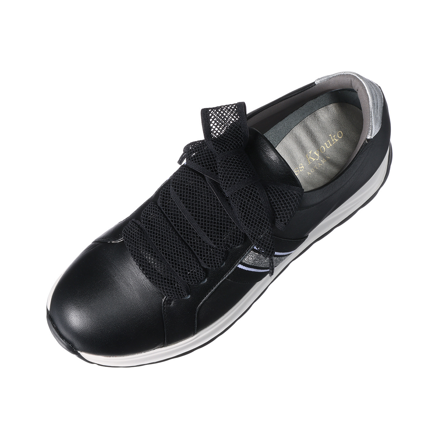 ミスキョウコ 日本製 ソフト牛革 リボンライトスニーカー