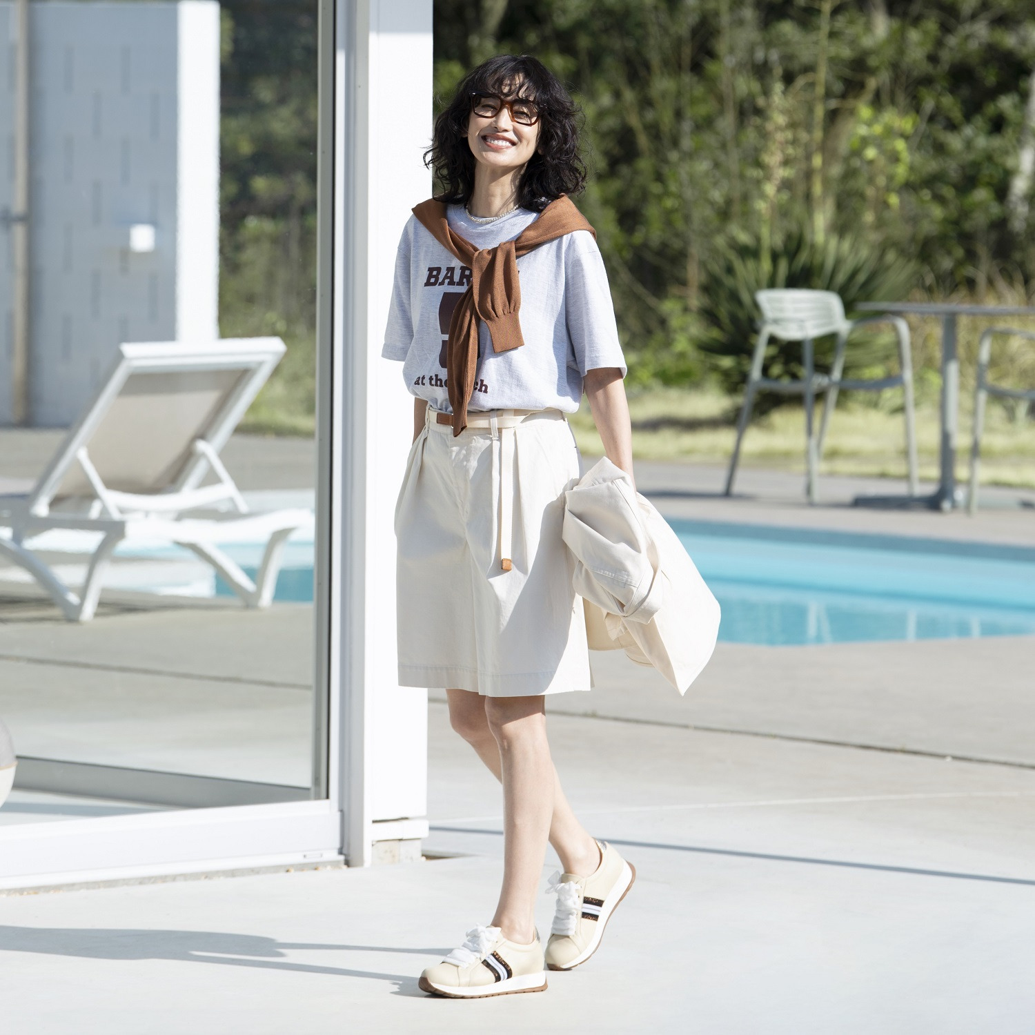 ミスキョウコ 日本製 ソフト牛革 リボンライトスニーカー