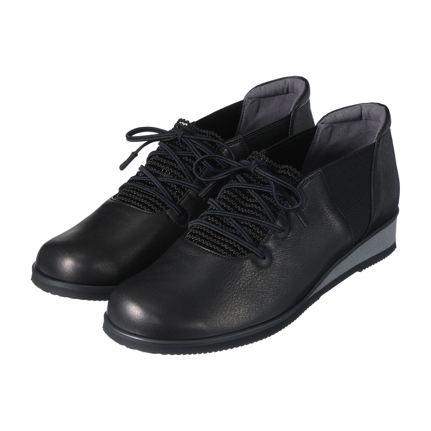 ミスキョウコ 日本製 ソフト牛革 シアーゴムスリッポン