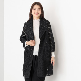 ノコ　クチュール 刺しゅうレース モティーフ加工 コート