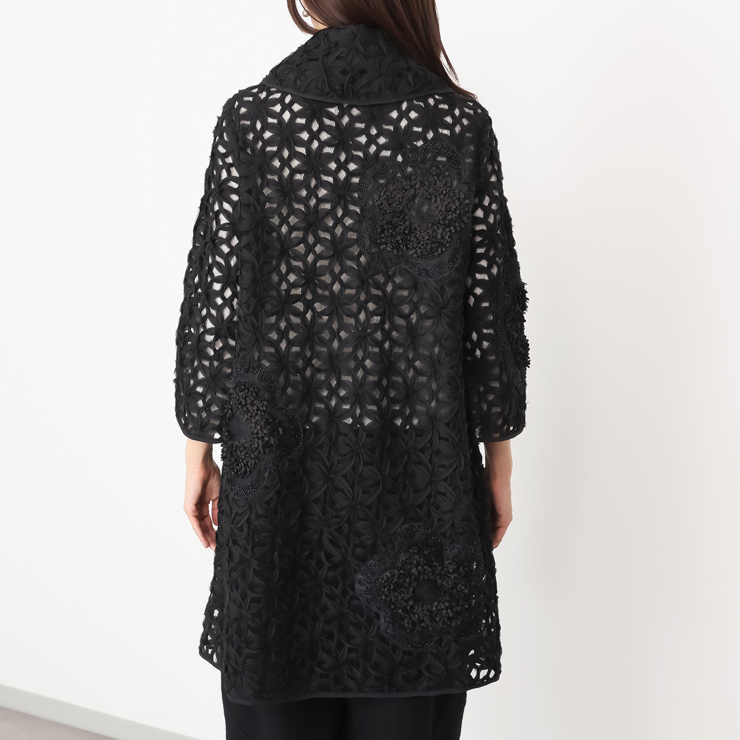 ノコ　クチュール 刺しゅうレース モティーフ加工 コート