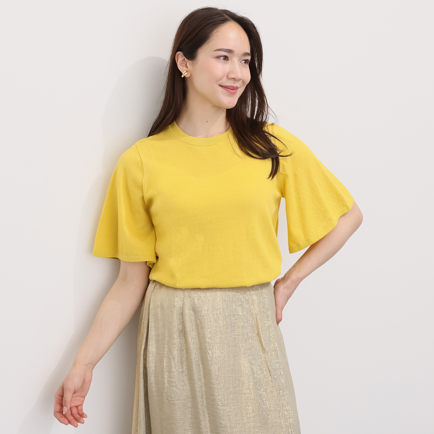 ソアージュ サバンナクール アフリカコットン１００％ 袖フレアー ニットＴシャツ