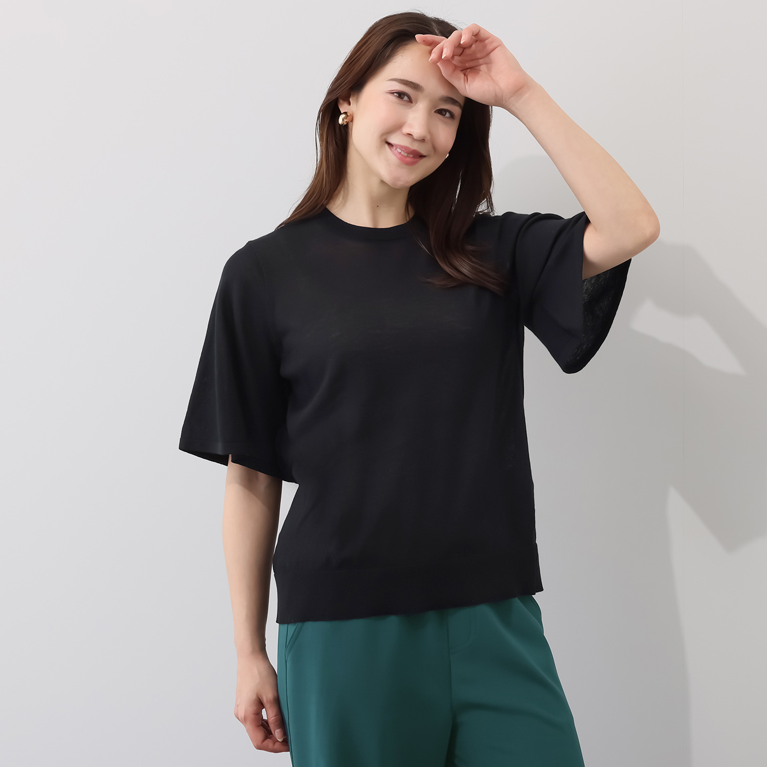 ソアージュ サバンナクール アフリカコットン１００％ 袖フレアー ニットＴシャツ