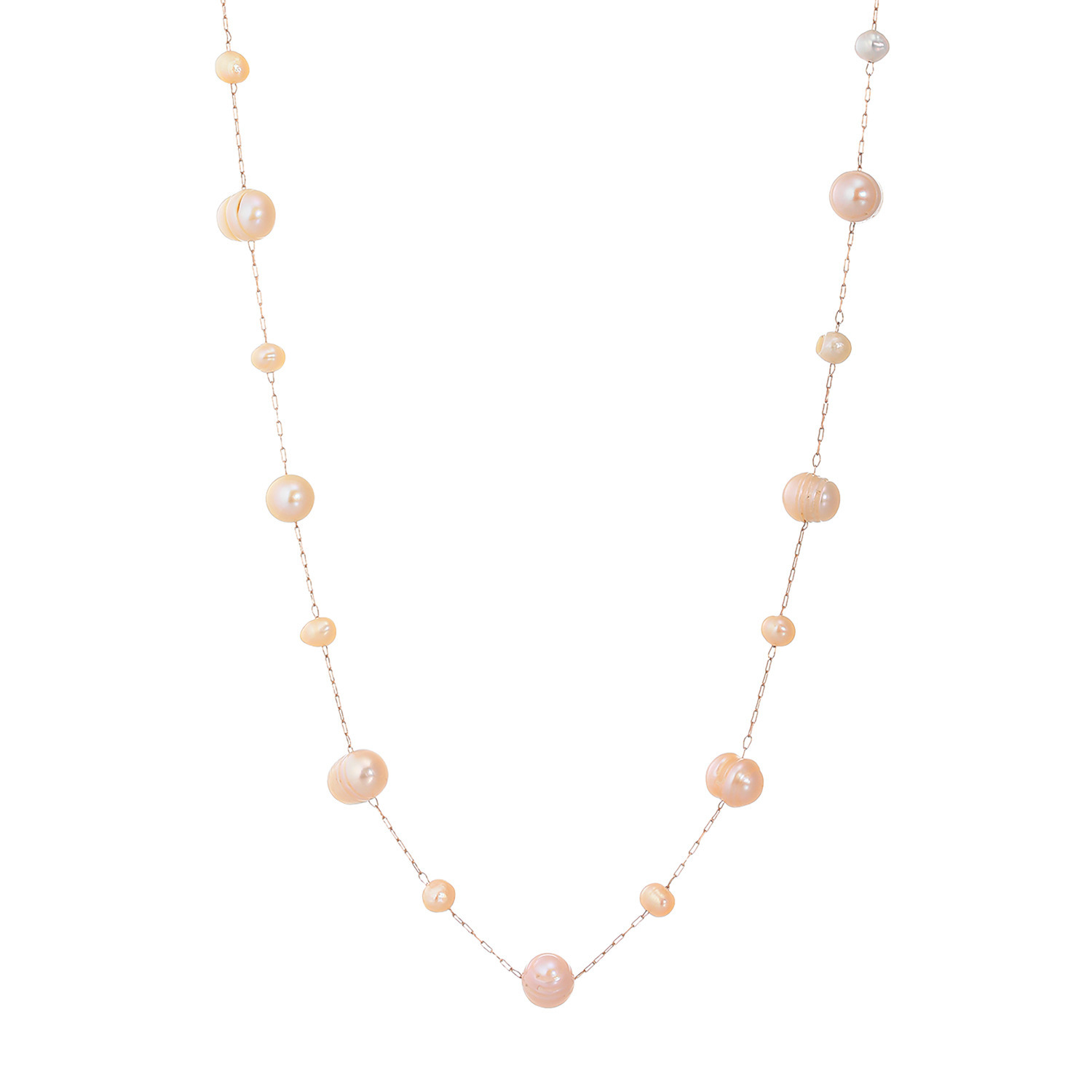 カリーナ・ペルラ ステンレス 淡水パール リズミカルステーション ロングネックレス