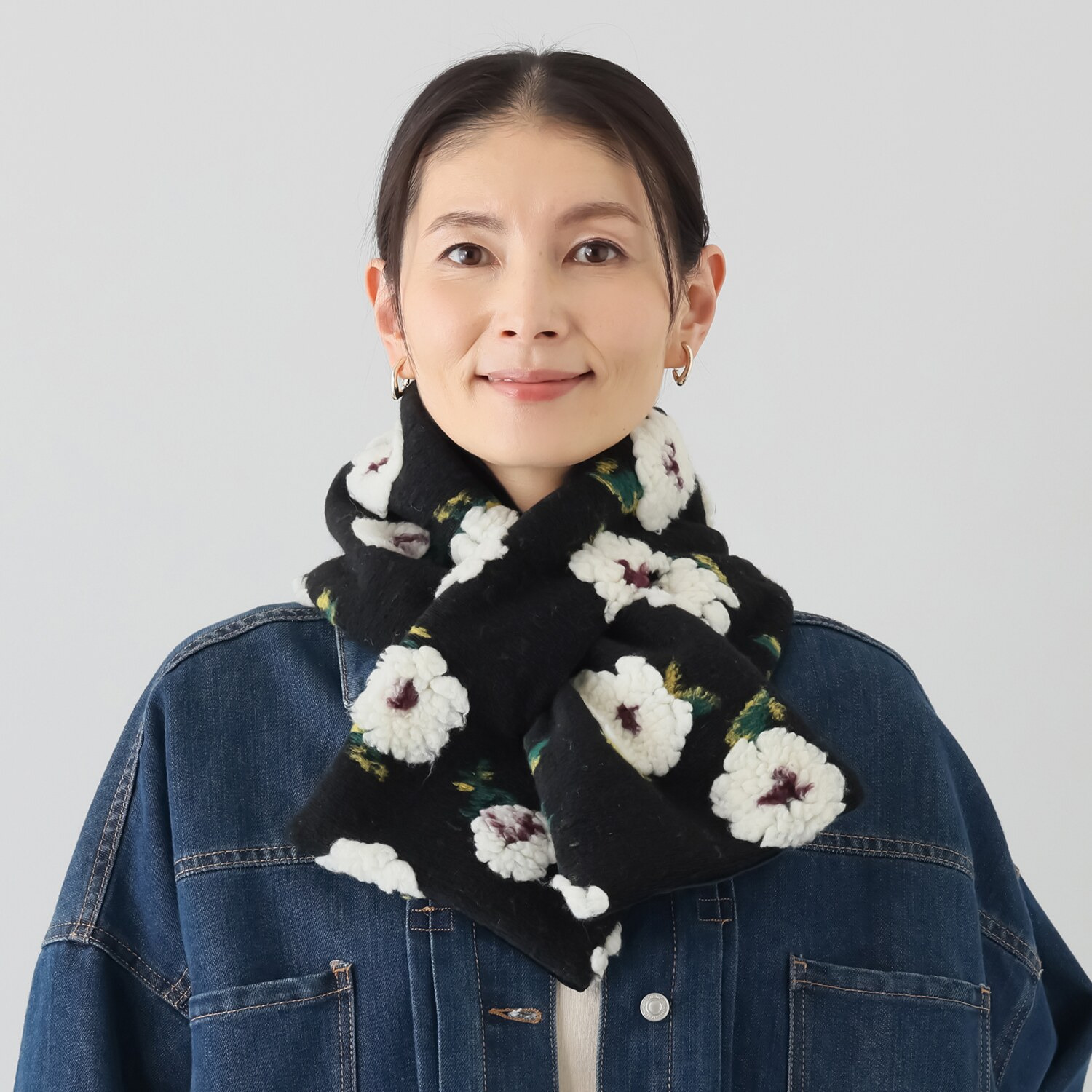 かわいい雑貨屋さん グロリア 立体フラワーモチーフ ティペット